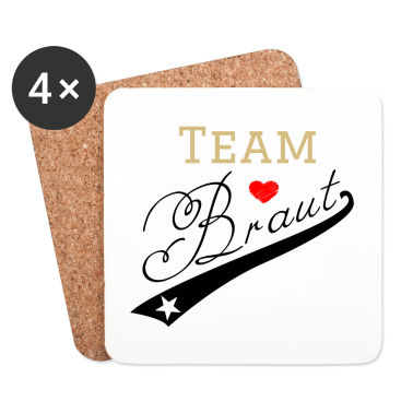 Hochzeit Untersetzer - #Team #Braut | Gold Edition mit Herz und Stern