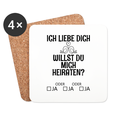 Hochzeit Untersetzer - Willst du mich heiraten Geschenk Hochzeit Braut