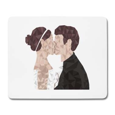 Hochzeit Mousepad - Frisch Verheiratet - Ehepaar im Low Poly Style