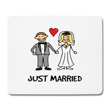 Hochzeit Mousepad - Frisch Verheiratet - Ehepaar, Hochzeitsgeschenk