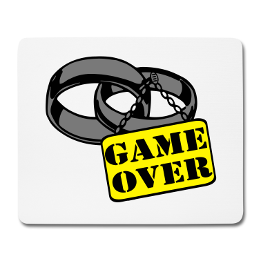 Hochzeit Mousepad - JGA Ehe Schild game over ...+