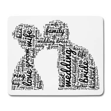 Hochzeit Mousepad - Küssendes Paar Hochzeit Liebe Braut Bräutigam Kuss