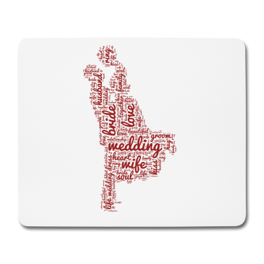 Hochzeit Mousepad - Küssendes Paar Hochzeit Liebe Braut Bräutigam Kuss