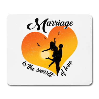 Hochzeit Mousepad - Ehepaar Silhouette Sonnenuntergang Geschenk