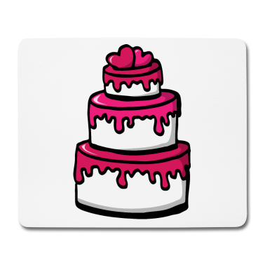 Hochzeit Mousepad - Hochzeitstorte Pink Geschenkidee - Herzen