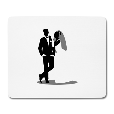 Hochzeit Mousepad - Coole Pose mit Braut und Bräutigam / Brautpaar