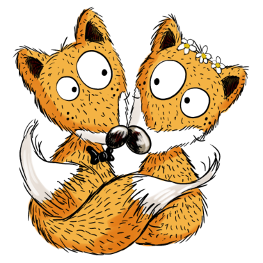 Motiv Fuchs Hochzeit - Brautpaar - Comic - Partnerschaft