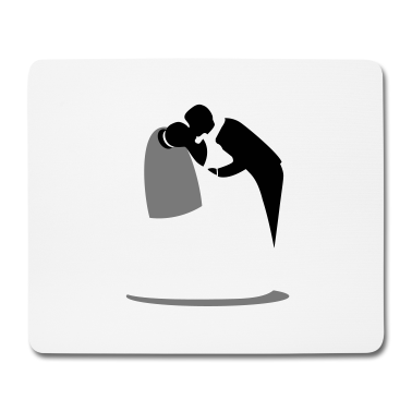 Hochzeit Mousepad - Romantische Kuss Pose von Braut und Bräutigam