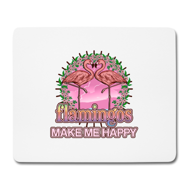 Hochzeit Mousepad - Flamingos machen mich glücklich - Geschenkidee