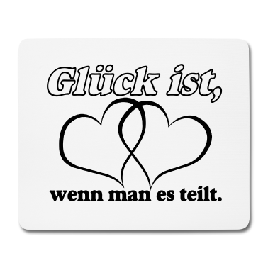 Hochzeit Mousepad - Glück , teilen, Herzen ....+
