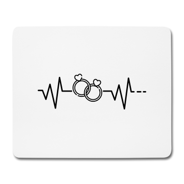 Hochzeit Mousepad - Herzschlag Hochzeit Ehe Ring Liebe Heiraten Herz
