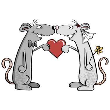 Motiv Hochzeit Mäuse - Brautpaar - Braut - Bräutigam