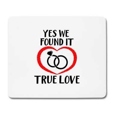 Hochzeit Mousepad - Wahre liebe mit Herz und Ringen
