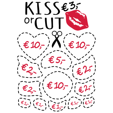 Motiv Junggesellenabschied Küssen oder Ausschneiden