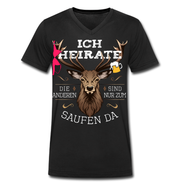 Junggesellenabschied T-Shirt - Bräutigam JGA Junggesellenabschied Männer Hirsch