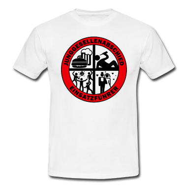 Junggesellenabschied T-Shirt - JGA Einsatztruppe Einsatzführer (Schwarz auf Trans