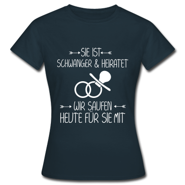 Junggesellenabschied T-Shirt - Schwanger Junggesellinnenabschied Braut Heirat