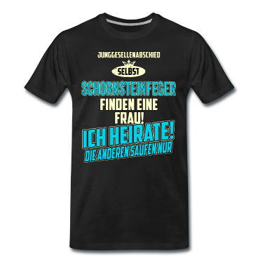 Junggesellenabschied T-Shirt - JGA BRAEUTIGAM - Schornsteinfeger - strong sky