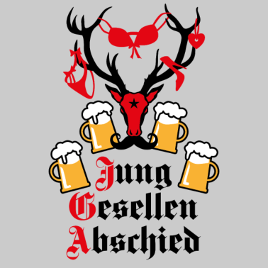 Motiv 158 Hirsch JGA Junggesellenabschied Bier Prost