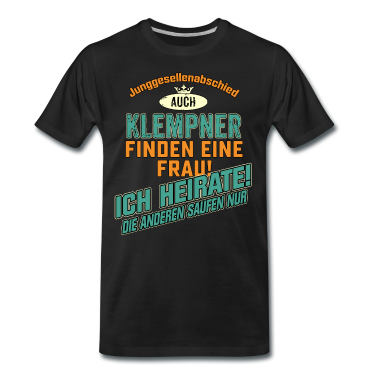 Junggesellenabschied T-Shirt - JGA BRAEUTIGAM - Klempner - petrol strong orange -