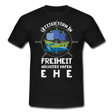 Junggesellenabschied T-Shirt - Hafen der Ehe Braut Bräutigam Anker Heirat JGA