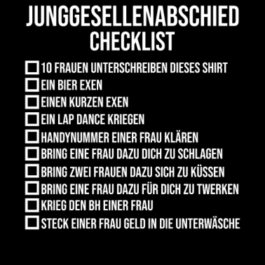 Motiv JGA Junggesellenabschied Checkliste Lustige Idee