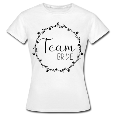 Junggesellenabschied T-Shirt - Blumenkranz Schwarz - Team Bride