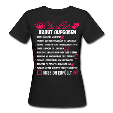 Junggesellenabschied T-Shirt - JGA Braut Aufgaben Checklisten T-Shirt Geschenk