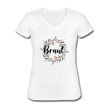 Junggesellenabschied T-Shirt - Braut Bride to be Blumenkranz Blumen Verlobung JGA