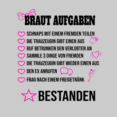 Motiv Braut Aufgaben Junggesellinnenabschied Frauen Idee