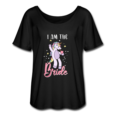 Junggesellenabschied T-Shirt - Ich bin die Braut Einhorn Motiv Junggesellin