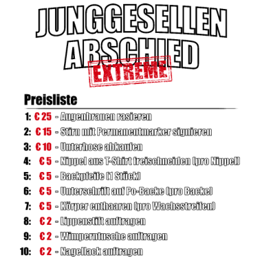 Motiv Junggesellenabschied Bräutigam EXTREME - schwarz