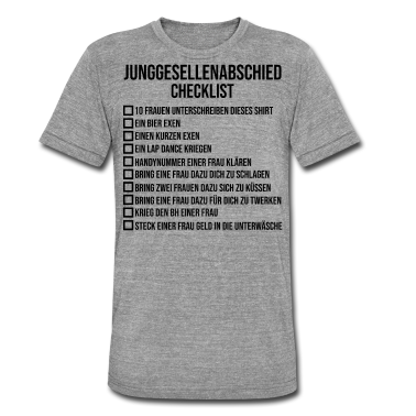 Junggesellenabschied T-Shirt - JGA Junggesellenabschied Checkliste Lustige Idee