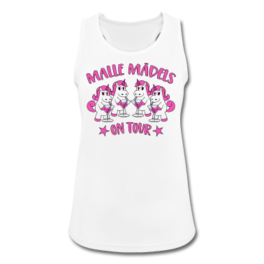 Junggesellenabschied Tank Top - Malle Mädels On Tour Mallorca Sprüche Einhorn