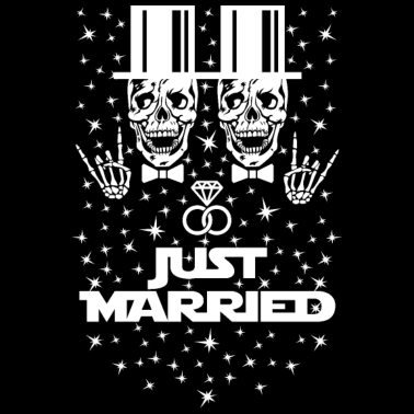 Motiv 09 Just Married Groom Groom Schwul Eheringe