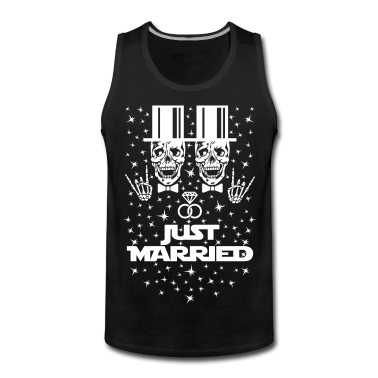 Junggesellenabschied Tank Top - 09 Just Married Groom Groom Schwul Eheringe
