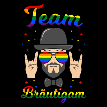Motiv Team Bräutigam LGBT Gay Hochzeit Schwulen JGA