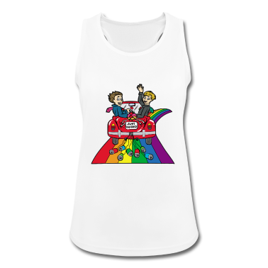Junggesellenabschied Tank Top - JUST MARRIED Schwul Hochzeit Regenbogen LGBT