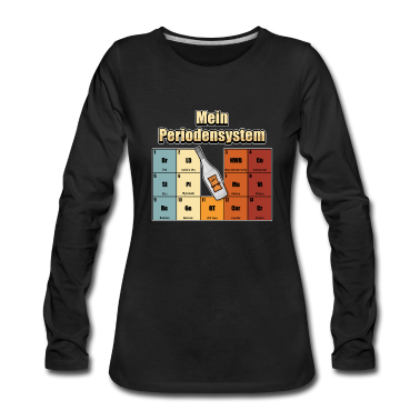 Junggesellenabschied Langarmshirt - Gin Periodensystem Ginliebhaber Chemiker Lustig