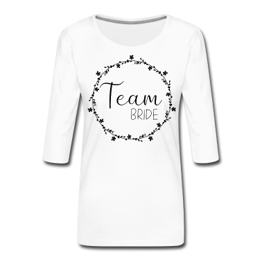 Junggesellenabschied Langarmshirt - Blumenkranz Schwarz - Team Bride