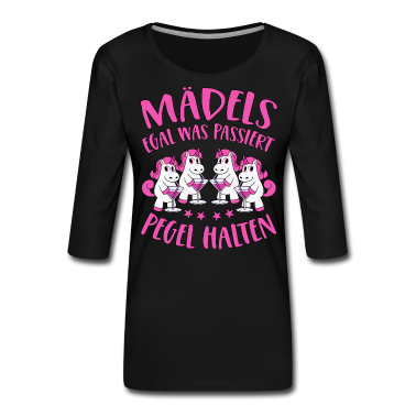 Junggesellenabschied Langarmshirt - Mädels Pegel Halten Mallorca Sprüche Einhorn Party