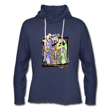 Junggesellenabschied Hoodie - Skeleton Drinking Coffee Witch Spice Halloween