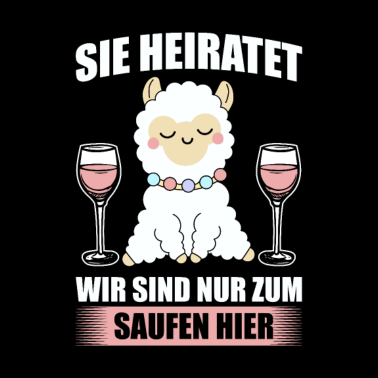 Motiv Alpaka Braut Heirat JGA Junggesellenabschied