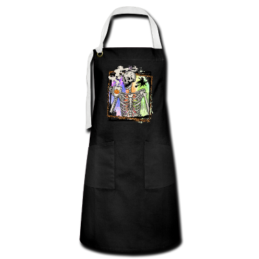 Junggesellenabschied Schürze - Skeleton Drinking Coffee Witch Spice Halloween