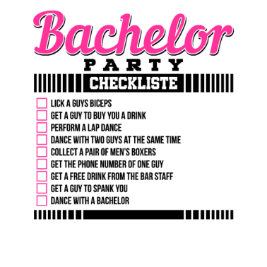 Motiv Bachelor todo Junggesellenabschied Checkliste