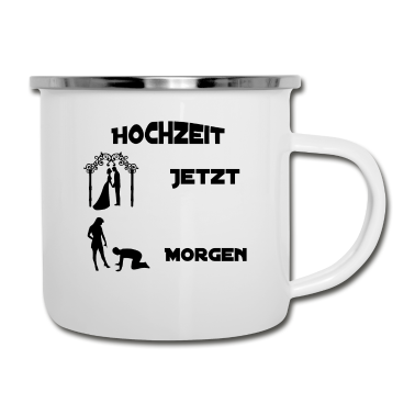 Junggesellenabschied Emaille Tasse - Hochzeit Junggesellenabschied
