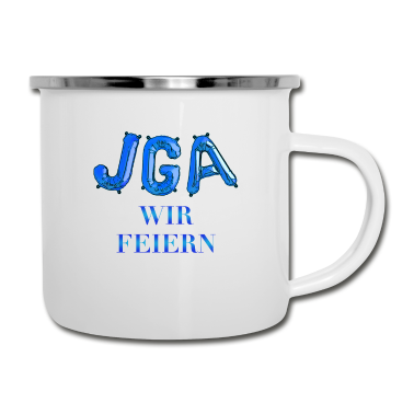 Junggesellenabschied Emaille Tasse - Junggesellenabschied wir feiern