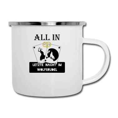 Junggesellenabschied Emaille Tasse - ALL IN Junggesellenabschied
