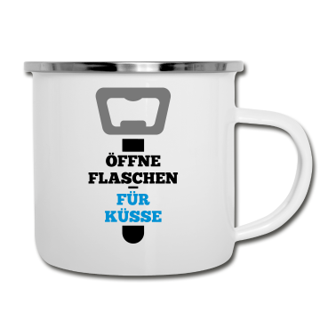 Junggesellenabschied Emaille Tasse - Flaschenöffner Junggesellenabschied