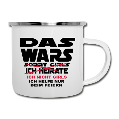 Junggesellenabschied Emaille Tasse - Junggesellenabschied das wars ich heirate ... ich